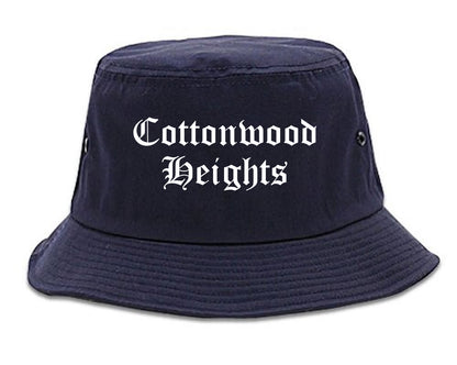 Cottonwood Heights Utah UT Old English Mens Bucket Hat Navy Blue