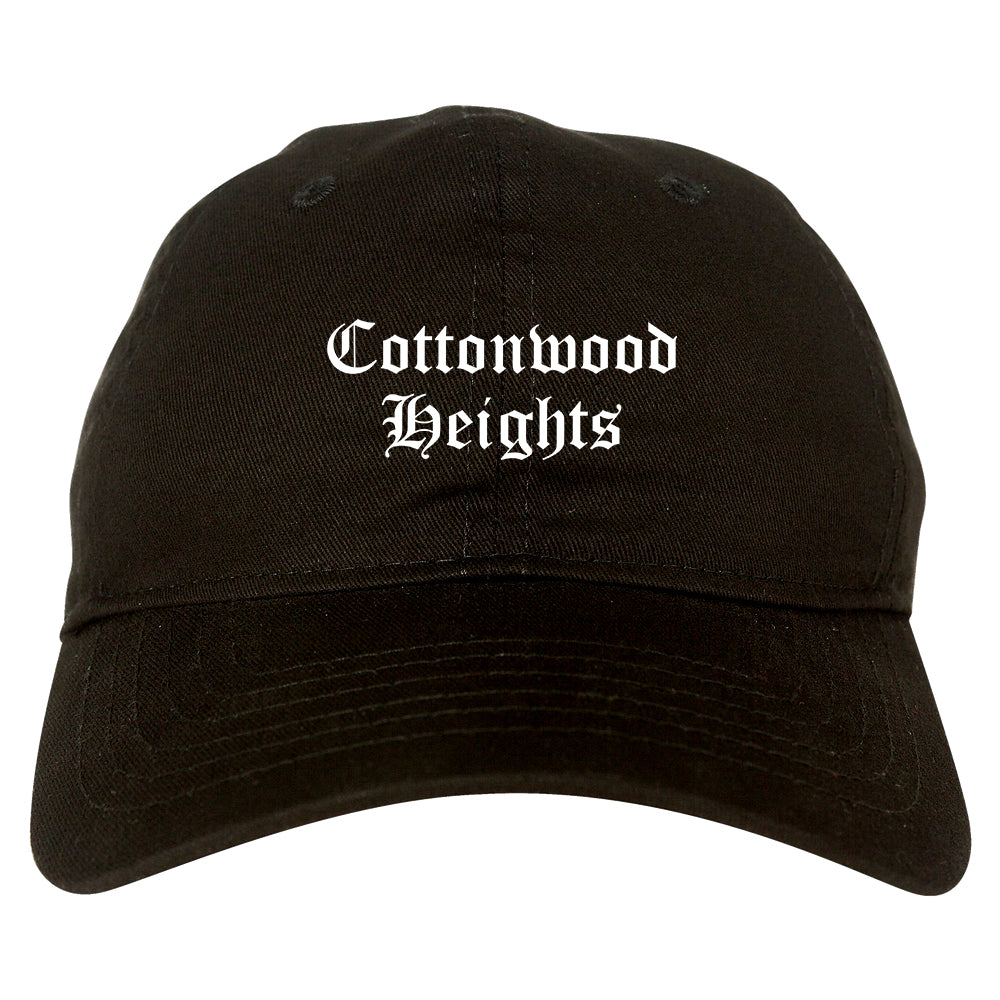 Cottonwood Heights Utah UT Old English Mens Dad Hat Baseball Cap Black