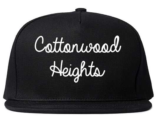 Cottonwood Heights Utah UT Script Mens Snapback Hat Black