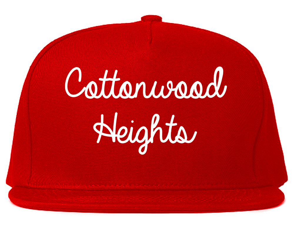 Cottonwood Heights Utah UT Script Mens Snapback Hat Red
