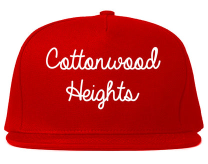 Cottonwood Heights Utah UT Script Mens Snapback Hat Red
