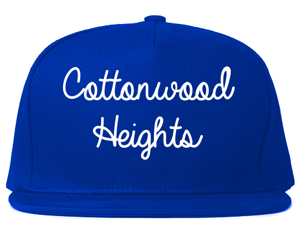 Cottonwood Heights Utah UT Script Mens Snapback Hat Royal Blue