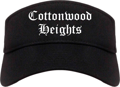 Cottonwood Heights Utah UT Old English Mens Visor Cap Hat Black