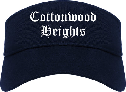 Cottonwood Heights Utah UT Old English Mens Visor Cap Hat Navy Blue