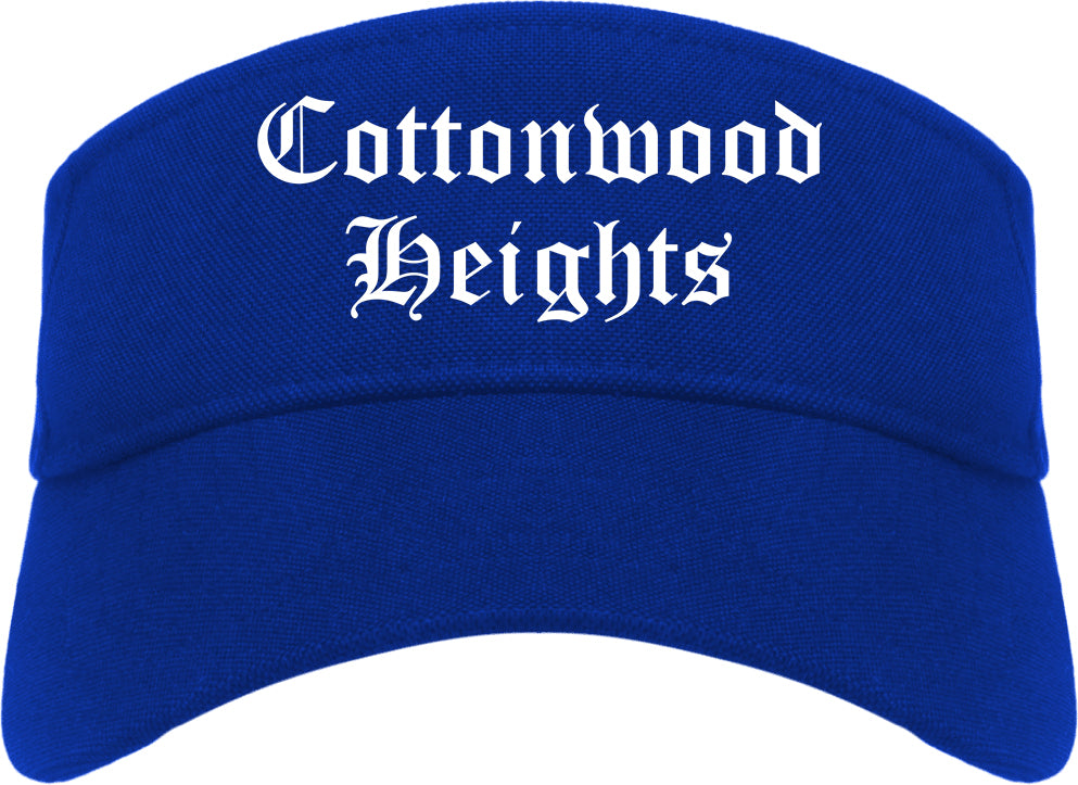 Cottonwood Heights Utah UT Old English Mens Visor Cap Hat Royal Blue