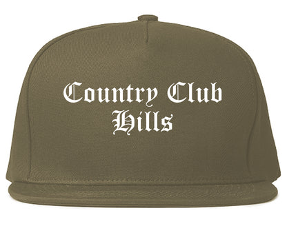 Country Club Hills Illinois IL Old English Mens Snapback Hat Grey