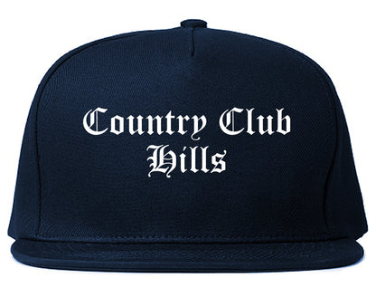 Country Club Hills Illinois IL Old English Mens Snapback Hat Navy Blue