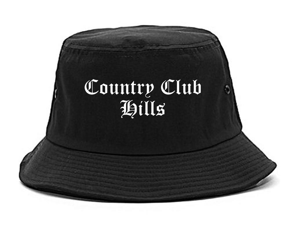 Country Club Hills Illinois IL Old English Mens Bucket Hat Black