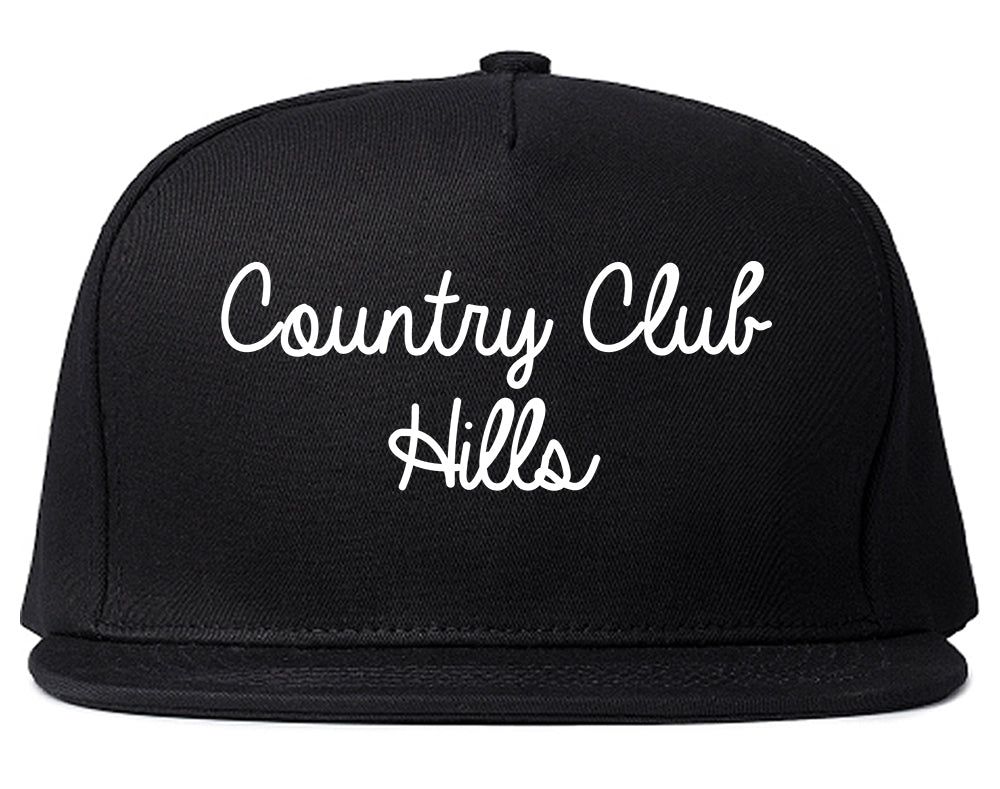 Country Club Hills Illinois IL Script Mens Snapback Hat Black