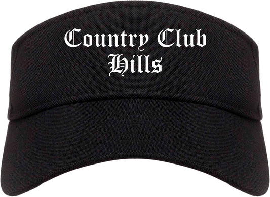 Country Club Hills Illinois IL Old English Mens Visor Cap Hat Black