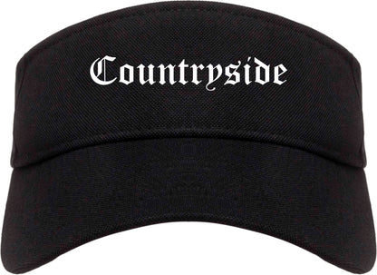 Countryside Illinois IL Old English Mens Visor Cap Hat Black