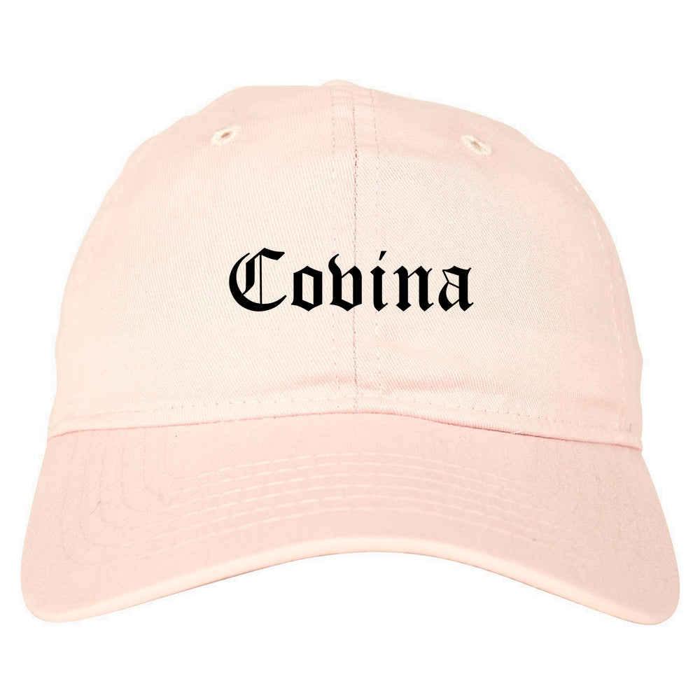 Covina California CA Old English Mens Dad Hat Baseball Cap Pink