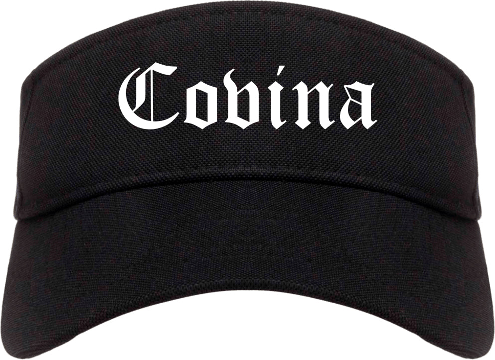 Covina California CA Old English Mens Visor Cap Hat Black
