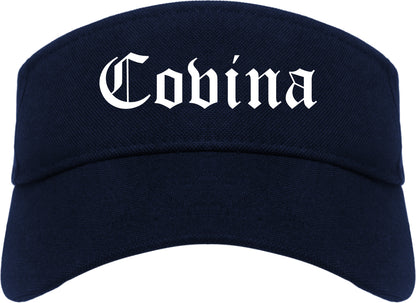 Covina California CA Old English Mens Visor Cap Hat Navy Blue