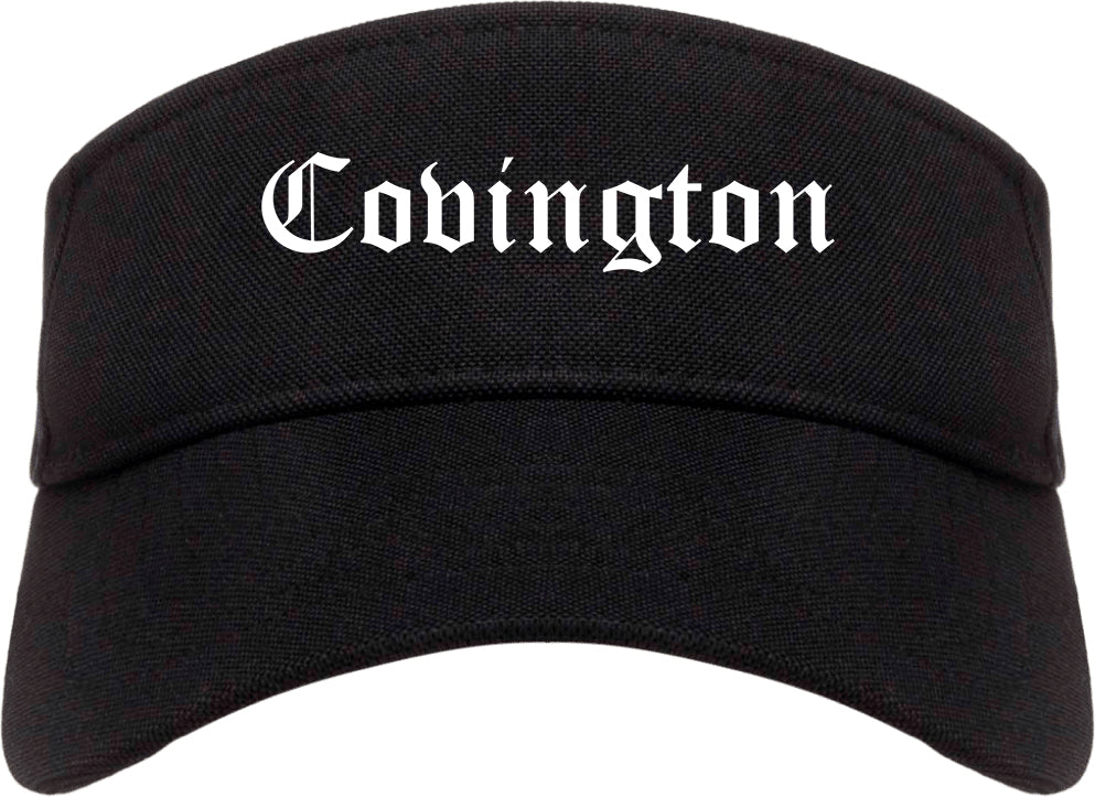 Covington Georgia GA Old English Mens Visor Cap Hat Black