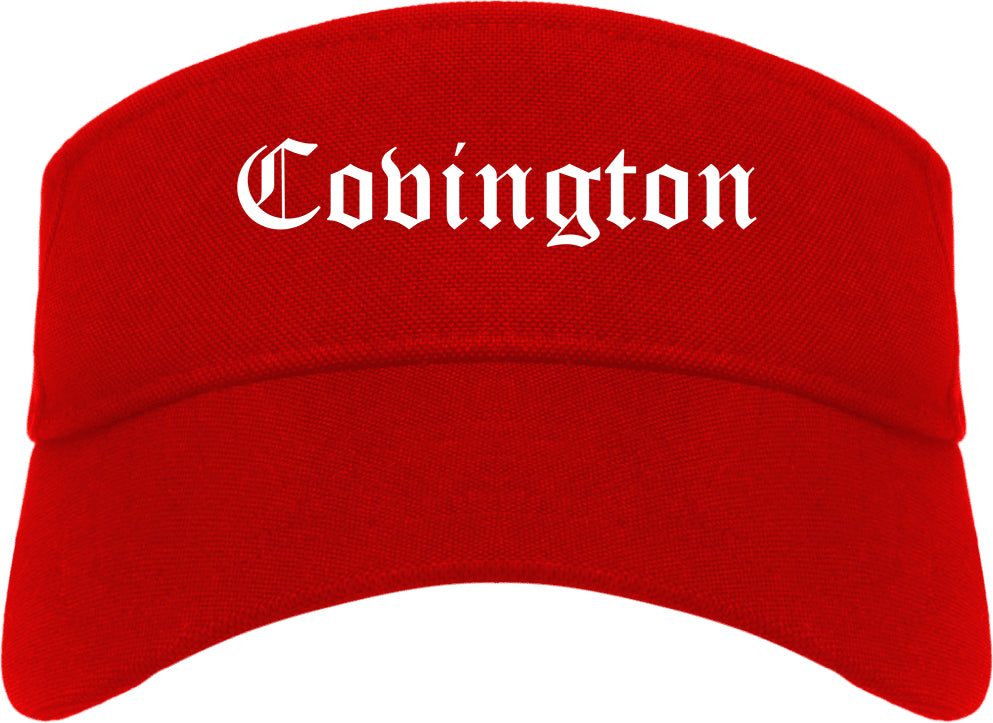 Covington Georgia GA Old English Mens Visor Cap Hat Red
