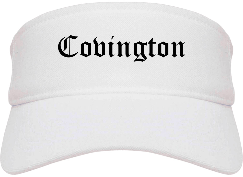 Covington Georgia GA Old English Mens Visor Cap Hat White