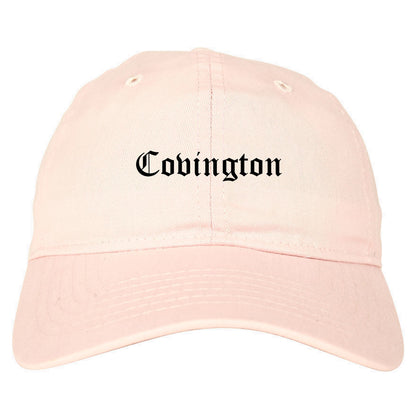 Covington Kentucky KY Old English Mens Dad Hat Baseball Cap Pink