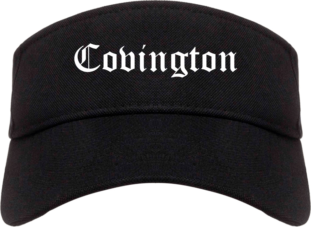 Covington Kentucky KY Old English Mens Visor Cap Hat Black