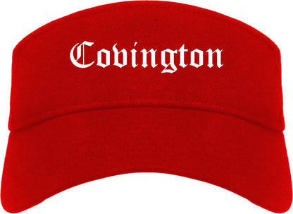 Covington Kentucky KY Old English Mens Visor Cap Hat Red
