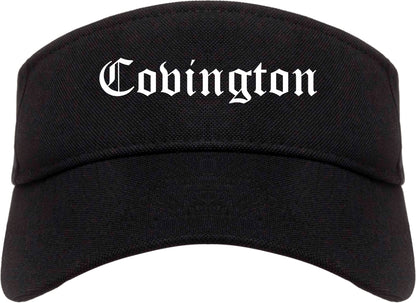 Covington Louisiana LA Old English Mens Visor Cap Hat Black