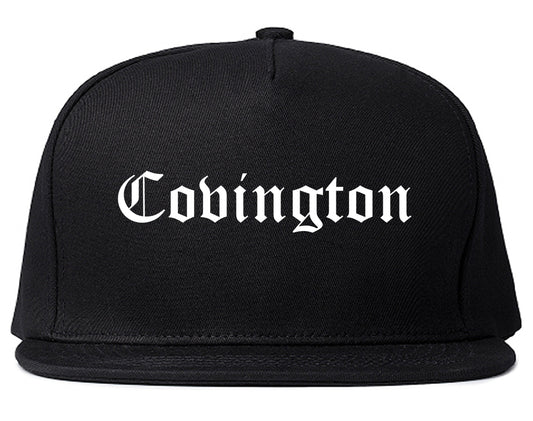 Covington Tennessee TN Old English Mens Snapback Hat Black