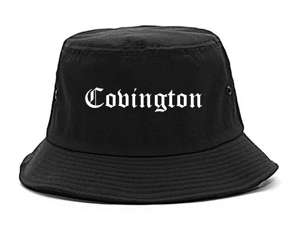 Covington Tennessee TN Old English Mens Bucket Hat Black