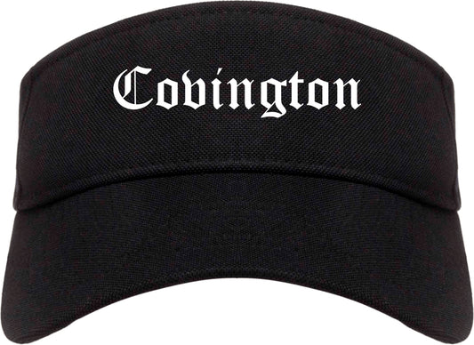 Covington Tennessee TN Old English Mens Visor Cap Hat Black
