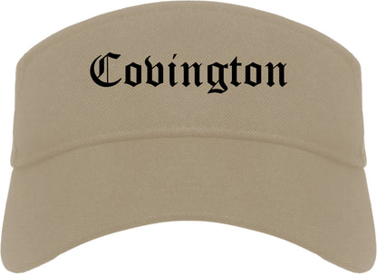 Covington Tennessee TN Old English Mens Visor Cap Hat Khaki