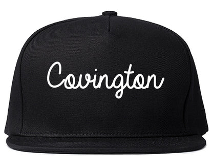Covington Virginia VA Script Mens Snapback Hat Black