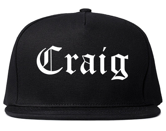 Craig Colorado CO Old English Mens Snapback Hat Black