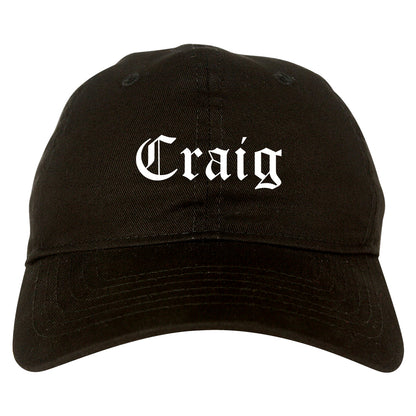 Craig Colorado CO Old English Mens Dad Hat Baseball Cap Black