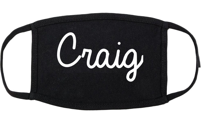 Craig Colorado CO Script Cotton Face Mask Black