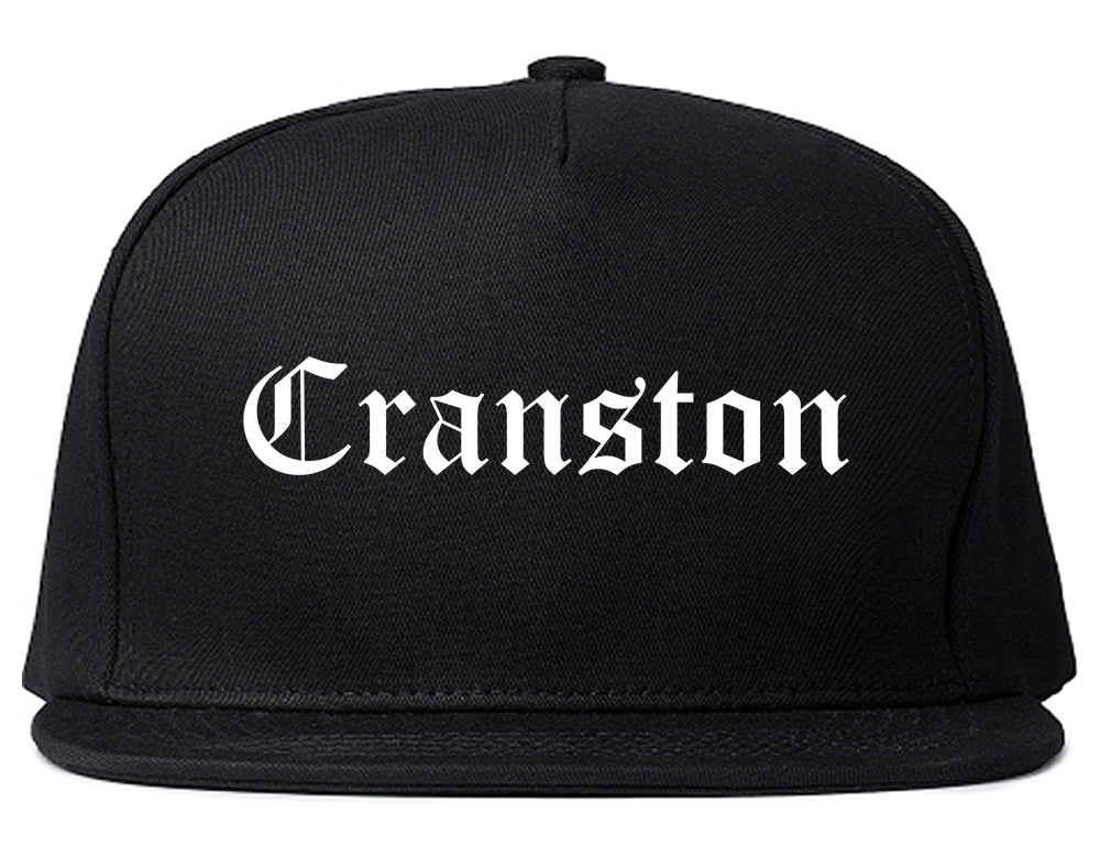 Cranston Rhode Island RI Old English Mens Snapback Hat Black