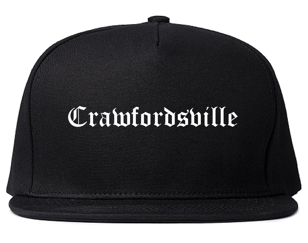 Crawfordsville Indiana IN Old English Mens Snapback Hat Black
