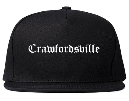 Crawfordsville Indiana IN Old English Mens Snapback Hat Black