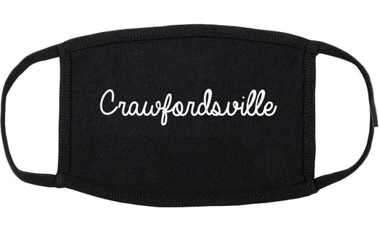 Crawfordsville Indiana IN Script Cotton Face Mask Black