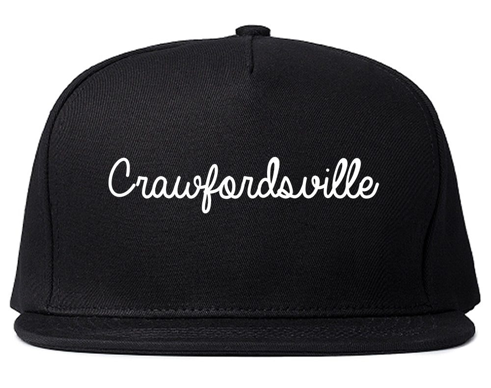 Crawfordsville Indiana IN Script Mens Snapback Hat Black
