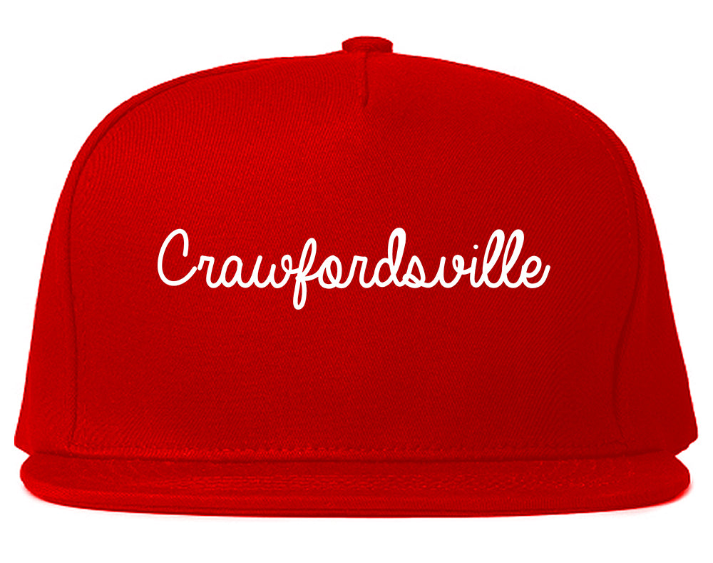 Crawfordsville Indiana IN Script Mens Snapback Hat Red