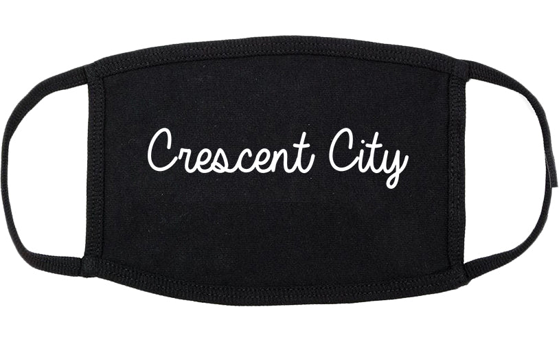 Crescent City California CA Script Cotton Face Mask Black