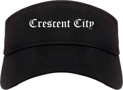 Crescent City California CA Old English Mens Visor Cap Hat Black