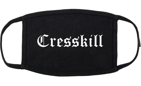 Cresskill New Jersey NJ Old English Cotton Face Mask Black