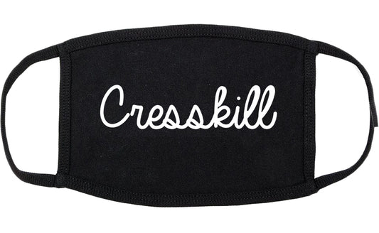 Cresskill New Jersey NJ Script Cotton Face Mask Black