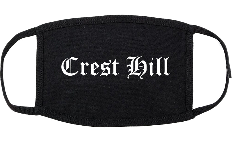 Crest Hill Illinois IL Old English Cotton Face Mask Black