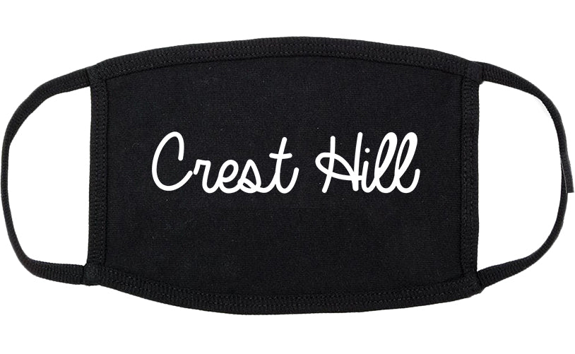Crest Hill Illinois IL Script Cotton Face Mask Black
