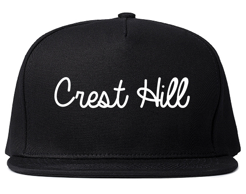 Crest Hill Illinois IL Script Mens Snapback Hat Black