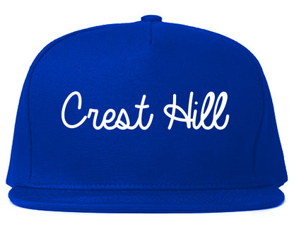 Crest Hill Illinois IL Script Mens Snapback Hat Royal Blue