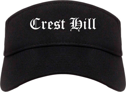 Crest Hill Illinois IL Old English Mens Visor Cap Hat Black