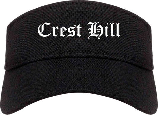 Crest Hill Illinois IL Old English Mens Visor Cap Hat Black