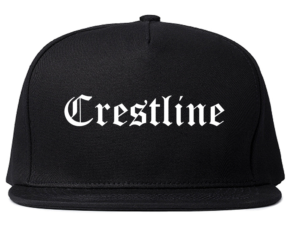 Crestline Ohio OH Old English Mens Snapback Hat Black